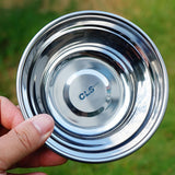 Maxbell Stainless Steel Plates and Bowls Dinnerware Cutlery for Cooking Grill Hiking