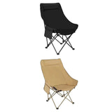 Maxbell Folding Chair Scratch Resistant with Handle Seat for Hiking Garden Household black