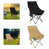 Maxbell Folding Chair Scratch Resistant with Handle Seat for Hiking Garden Household black