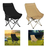 Maxbell Folding Chair Scratch Resistant with Handle Seat for Hiking Garden Household black