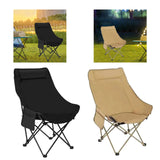 Maxbell Folding Chair Scratch Resistant with Handle Seat for Hiking Garden Household black