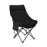 Maxbell Folding Chair Scratch Resistant with Handle Seat for Hiking Garden Household black