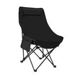 Maxbell Folding Chair Scratch Resistant with Handle Seat for Hiking Garden Household black