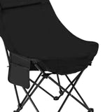 Maxbell Folding Chair Scratch Resistant with Handle Seat for Hiking Garden Household black