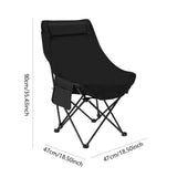 Maxbell Folding Chair Scratch Resistant with Handle Seat for Hiking Garden Household black