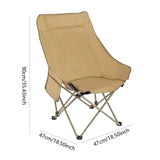 Maxbell Folding Chair Scratch Resistant with Handle Seat for Hiking Garden Household khaki