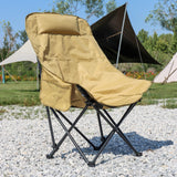 Maxbell Folding Chair Scratch Resistant with Handle Seat for Hiking Garden Household khaki