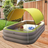 Maxbell Kids Inflatable Swimming Pool with Canopy for Playground Outdoor Center Yellow