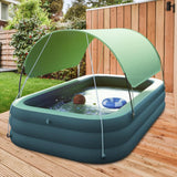 Maxbell Kids Inflatable Swimming Pool with Canopy for Playground Outdoor Center Green