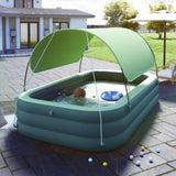 Maxbell Kids Inflatable Swimming Pool with Canopy for Playground Outdoor Center Green