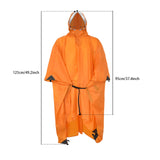 Maxbell Rain Poncho with Hood Portable Rainwear Raincoat for Outdoor Camping Fishing Orange Sleeveless
