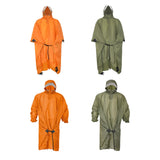 Maxbell Rain Poncho with Hood Portable Rainwear Raincoat for Outdoor Camping Fishing Orange Sleeveless