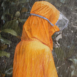 Maxbell Rain Poncho with Hood Portable Rainwear Raincoat for Outdoor Camping Fishing Orange Sleeveless