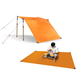 Maxbell Rain Poncho with Hood Portable Rainwear Raincoat for Outdoor Camping Fishing Orange Sleeveless