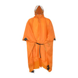 Maxbell Rain Poncho with Hood Portable Rainwear Raincoat for Outdoor Camping Fishing Orange Sleeveless