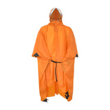 Maxbell Rain Poncho with Hood Portable Rainwear Raincoat for Outdoor Camping Fishing Orange Sleeveless