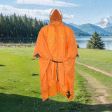 Maxbell Rain Poncho with Hood Portable Rainwear Raincoat for Outdoor Camping Fishing Orange Sleeveless