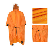 Maxbell Rain Poncho with Hood Portable Rainwear Raincoat for Outdoor Camping Fishing Orange Sleeveless