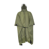 Maxbell Rain Poncho with Hood Portable Rainwear Raincoat for Outdoor Camping Fishing Green Sleeveless