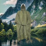 Maxbell Rain Poncho with Hood Portable Rainwear Raincoat for Outdoor Camping Fishing Green Sleeveless