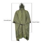 Maxbell Rain Poncho with Hood Portable Rainwear Raincoat for Outdoor Camping Fishing Green Sleeveless