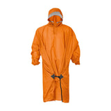 Maxbell Rain Poncho with Hood Portable Rainwear Raincoat for Outdoor Camping Fishing Orange with Sleeves