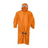 Maxbell Rain Poncho with Hood Portable Rainwear Raincoat for Outdoor Camping Fishing Orange with Sleeves