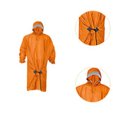 Maxbell Rain Poncho with Hood Portable Rainwear Raincoat for Outdoor Camping Fishing Orange with Sleeves