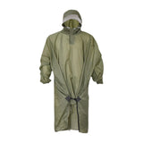 Maxbell Rain Poncho with Hood Portable Rainwear Raincoat for Outdoor Camping Fishing Green with Sleeves