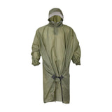 Maxbell Rain Poncho with Hood Portable Rainwear Raincoat for Outdoor Camping Fishing Green with Sleeves