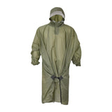 Maxbell Rain Poncho with Hood Portable Rainwear Raincoat for Outdoor Camping Fishing Green with Sleeves