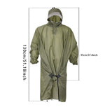 Maxbell Rain Poncho with Hood Portable Rainwear Raincoat for Outdoor Camping Fishing Green with Sleeves