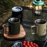 Maxbell Camping Mug Double Wall Vacuum Insulated Rustproof Reusable 11oz Camping Cup Green