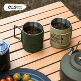 Maxbell Camping Mug Double Wall Vacuum Insulated Rustproof Reusable 11oz Camping Cup Green