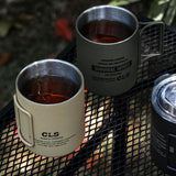 Maxbell Camping Mug Double Wall Vacuum Insulated Rustproof Reusable 11oz Camping Cup Green
