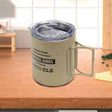 Maxbell Camping Mug Double Wall Vacuum Insulated Rustproof Reusable 11oz Camping Cup Khaki