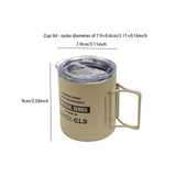 Maxbell Camping Mug Double Wall Vacuum Insulated Rustproof Reusable 11oz Camping Cup Khaki