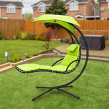 Maxbell Outdoor Hanging Lounge Chair Shade Chair with Umbrella for Yard Deck Outside Green