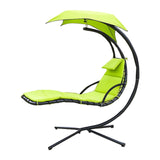 Maxbell Outdoor Hanging Lounge Chair Shade Chair with Umbrella for Yard Deck Outside Green