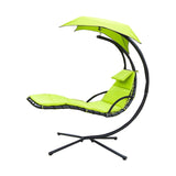 Maxbell Outdoor Hanging Lounge Chair Shade Chair with Umbrella for Yard Deck Outside Green