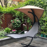 Maxbell Outdoor Hanging Lounge Chair Shade Chair with Umbrella for Yard Deck Outside Green