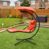 Maxbell Outdoor Hanging Lounge Chair Shade Chair with Umbrella for Yard Deck Outside Orange