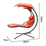 Maxbell Outdoor Hanging Lounge Chair Shade Chair with Umbrella for Yard Deck Outside Orange