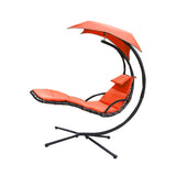 Maxbell Outdoor Hanging Lounge Chair Shade Chair with Umbrella for Yard Deck Outside Orange