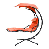 Maxbell Outdoor Hanging Lounge Chair Shade Chair with Umbrella for Yard Deck Outside Orange