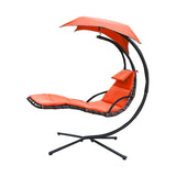 Maxbell Outdoor Hanging Lounge Chair Shade Chair with Umbrella for Yard Deck Outside Orange