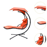 Maxbell Outdoor Hanging Lounge Chair Shade Chair with Umbrella for Yard Deck Outside Orange