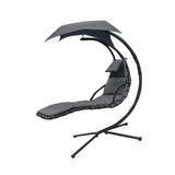 Maxbell Outdoor Hanging Lounge Chair Shade Chair with Umbrella for Yard Deck Outside Grey