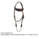 Maxbell Horse Bridle with Reins PU Leather Western Saddles Harness Horse Riding Rope Black