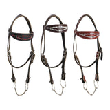 Maxbell Horse Bridle with Reins PU Leather Western Saddles Harness Horse Riding Rope Black